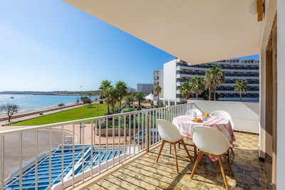 Beautiful Holiday Apartment Cala Nau Blau Turquesa with Sea View, Private Covered Terrace & Balcony; Parking Available