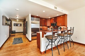 Kitchen bar and entry hall