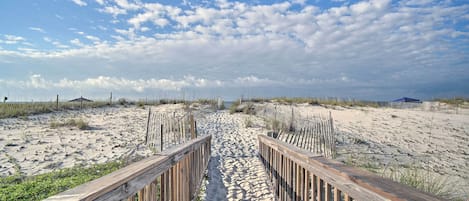 Vue sur la plage ou l’océan