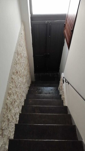 Private entrance and stairway to our first floor apartment.