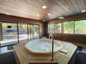 Indoor community hot tub
