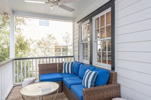 Front porch seating area of private home
Wrap around porch