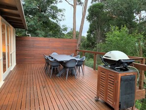 Balcony with Weber BBQ.