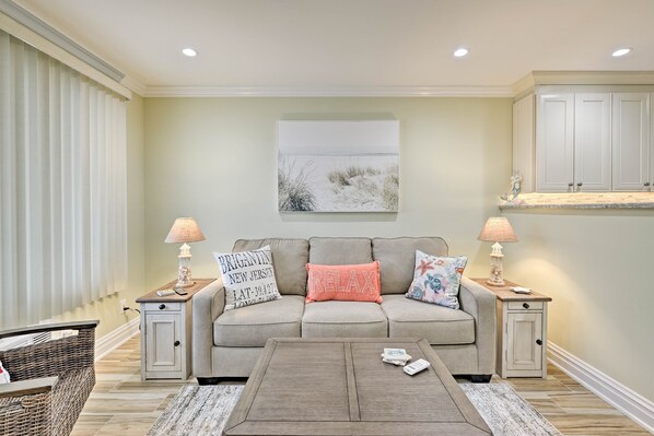 Brigantine Vacation Rental | 1BR | 1BA | Stairs Required | 705 Sq Ft