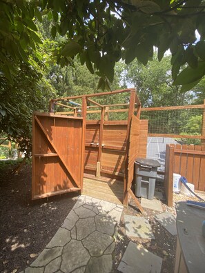 Stone Walkway to outdoor shower