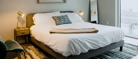 Your studio features a fabulous king-size bed with a memory foam mattress