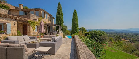 House, terrace and view