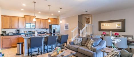 Open Floor Plan - Living Area, Dining Area and Kitchen Area