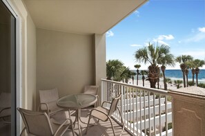 Enjoy a meal on the balcony