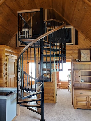 Spiral staircase to loft