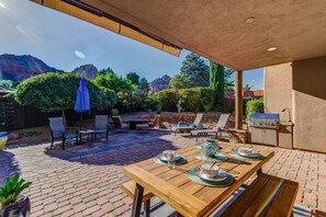 Spacious Backyard with Red Rock Views