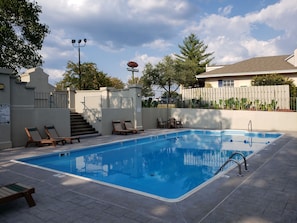 Large, Heated Outdoor Pool with Upper Tanning Deck!