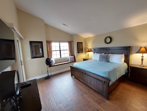 Master Bedroom. All furniture is brand new from Nebraska Furniture Mart!