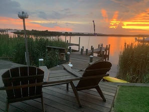 sunset view from dock