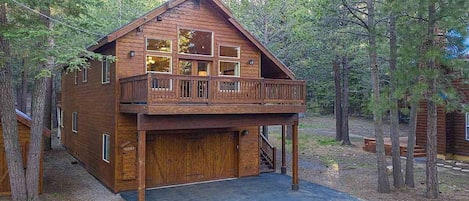 2-car garage with flat driveway for extra parking.