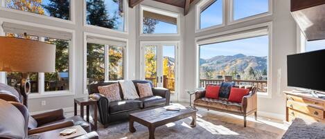 Spacious Living Room with Walls of Windows and Endless Deer Valley Views