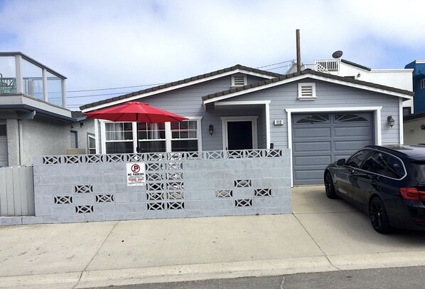 front of cottage, 3 dedicated parking spots