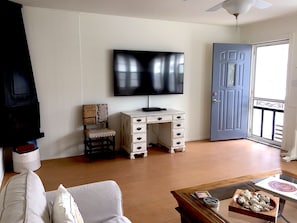 smart TV and cable in living room