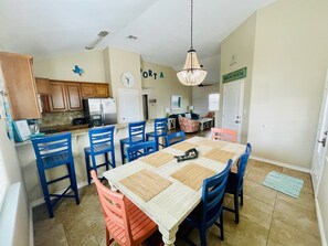 Ground level open concept kitchen, living room, dining room