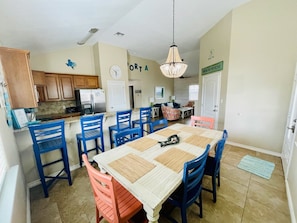 Ground level open concept kitchen, living room, dining room