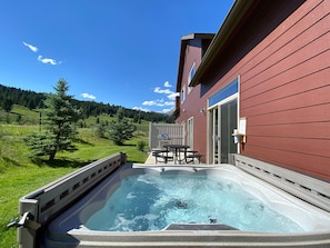 Mountain views abound while you soak your tired muscles.