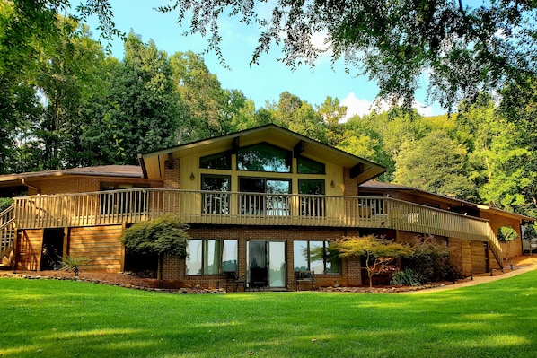 Lakeside of house. Beautiful views from every room.