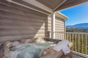 Slow down and take a dip in the 4 person hot tub with a great view day or night.