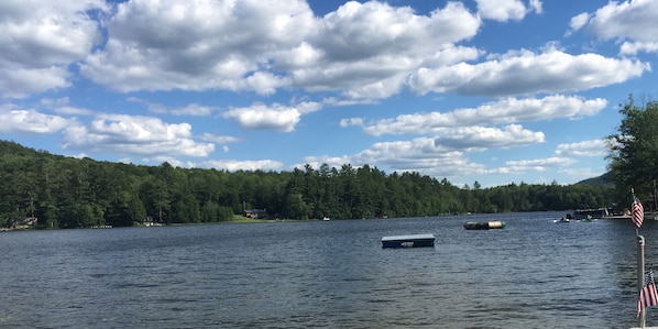 View of Rocky Bound Pond from shorefront of right of way