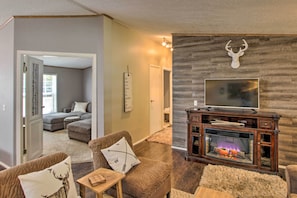 The main living room opens to a cozy nook area.