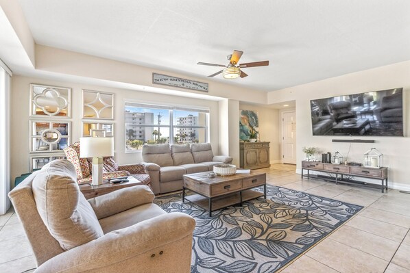 Spacious living room area.
