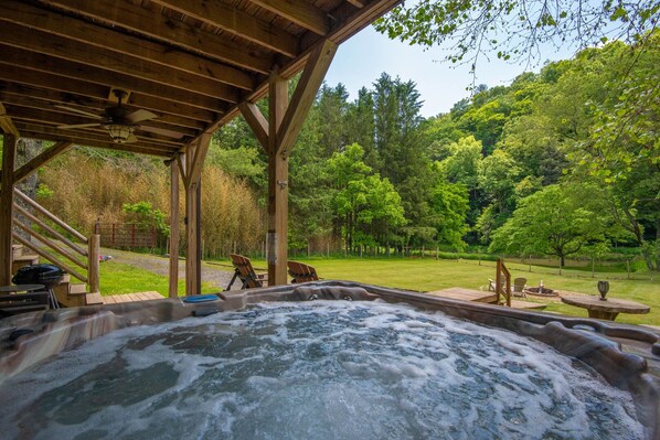 Covered hot tub under your deck...