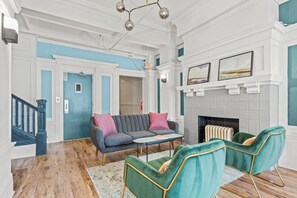 The retro-inspired lobby is cool and comfy