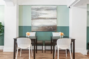 When it's time to eat, pull up a chair in the community dining room