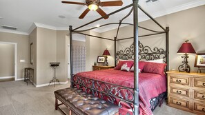 Master bedroom with king-sized bed for the ultimate comfort!