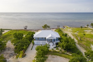 Drone shot of the house