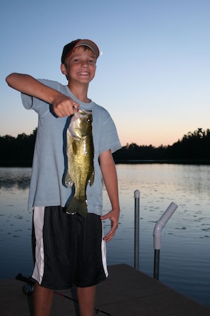 bass caught off pier