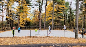 Pickleball court installed 9/2023. We supply paddles and balls. Bring sneakers!