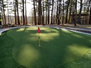 Putting green in the front yard for our guests to us. Balls and putters provided