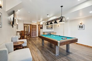 Large Billiard Table in game room, great for groups and family vacations