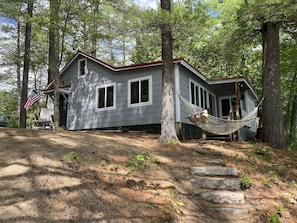 View from the lake to the home. 