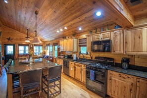 Fully-stocked kitchen...