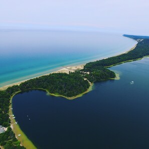 Private Lake Michigan Beach next to Lower Herring Lake