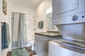 Bathroom and laundry area