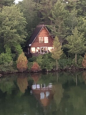 View of cottage looking east from the point. 