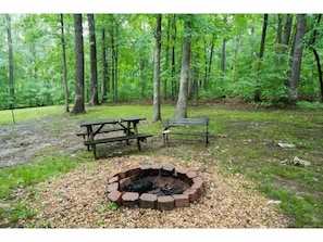 Enjoy roasting weenies and s'mores over the campfire
