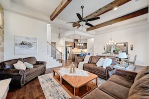 Open concept downstairs area. New furniture and decor.
