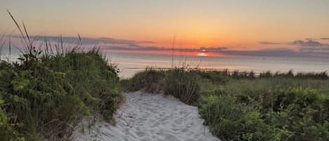 Path to the beach just footsteps away from the best sunsets on the East Coast!