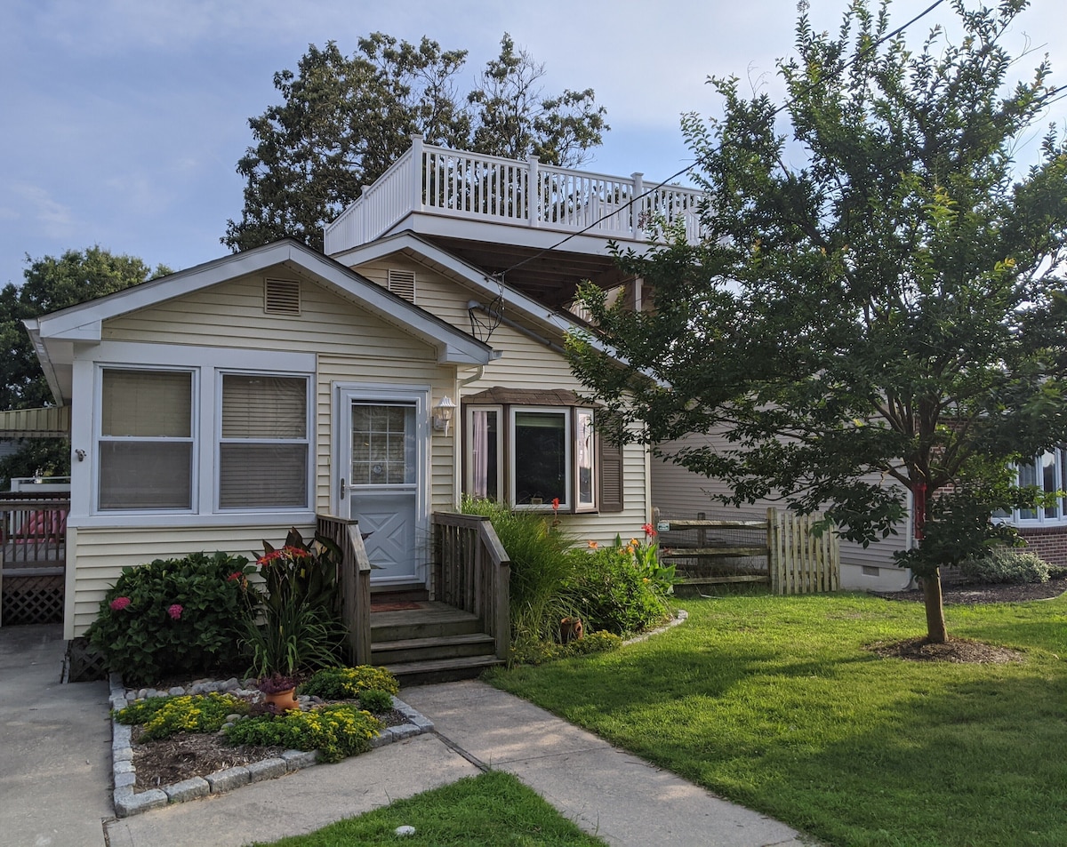 Pet Friendly! Water Views from roof deck. Steps to the beach and sunsets.