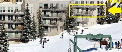 Truly ski-in/ski-out  View of condo from the slopes