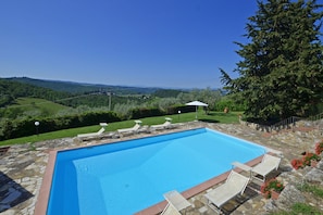 Shared pool with a view of the countryside